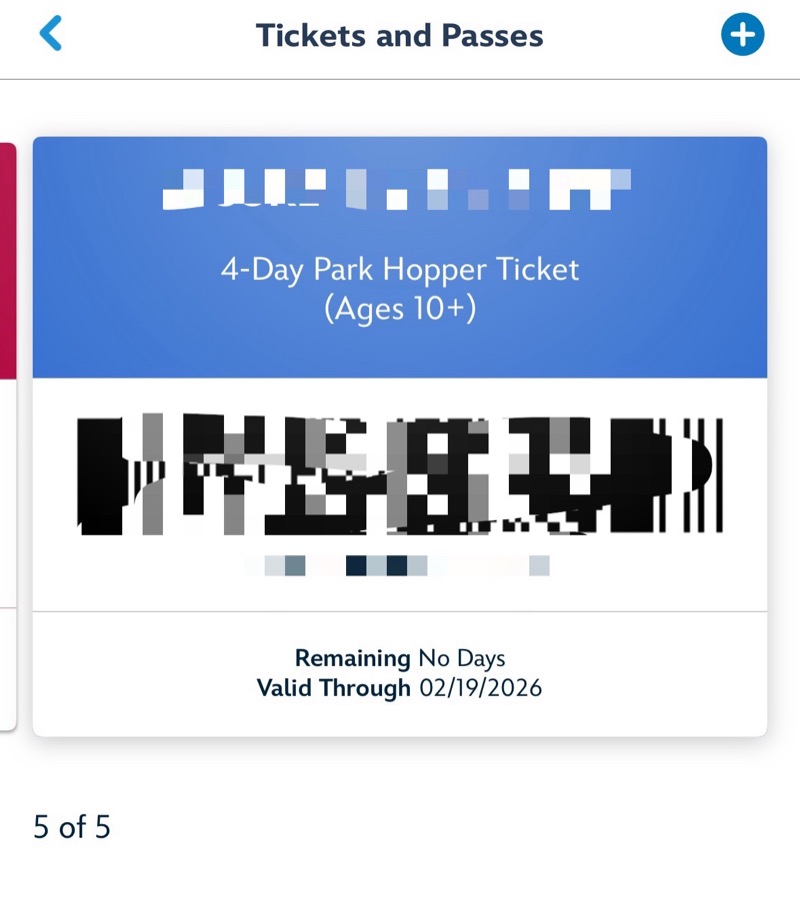 ディズニーランドアプリに連携された4日券パークホッパーチケット