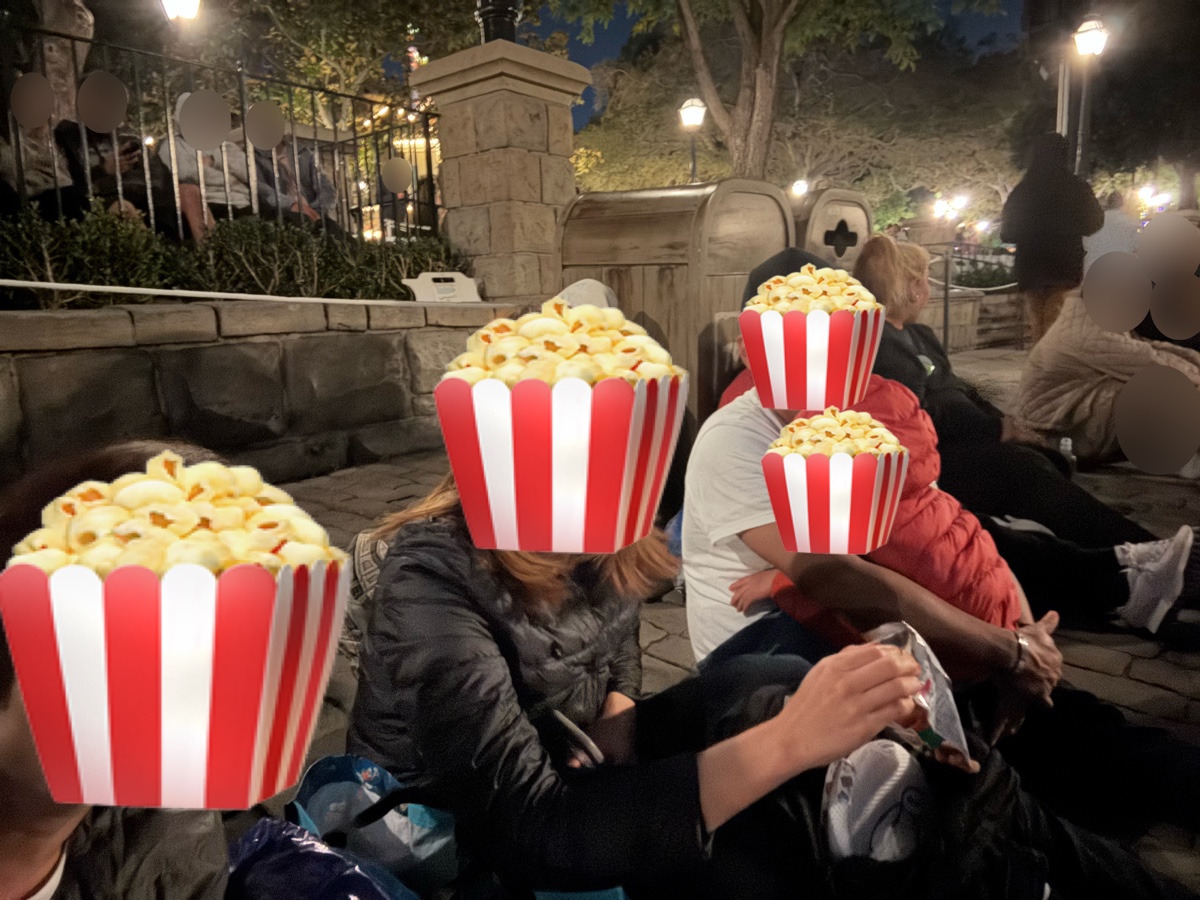 ファンタズミックのダイニングパッケージ優先鑑賞エリアで地面に座って開演を待つ様子
